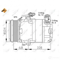 Компрессор кондиционера NRF 32080 1786059 QF6SF9 N 8718042015396 - Изображение 3