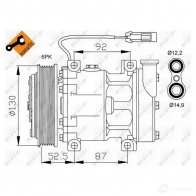 Компрессор кондиционера NRF 8718042015686 1786099 8NB176 M 32113 - Изображение 3