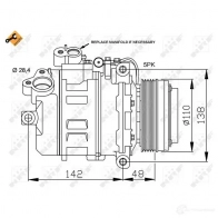 Компрессор кондиционера NRF 8718042015761 WRL70J R 1786112 32123 - Изображение 3