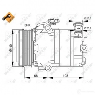 Компрессор кондиционера NRF 8718042015426 32083 NU K4G 1786065 - Изображение 3