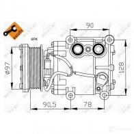 Компрессор кондиционера NRF A1N4Z TK 1786182 8718042137395 32199g - Изображение 3
