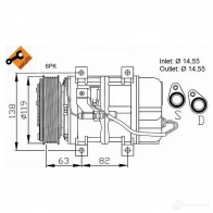 Компрессор кондиционера NRF 8718042138590 JGP 0P3J 1786092 32109g - Изображение 6