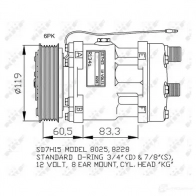 Компрессор кондиционера NRF 32586g 8718042135568 1786521 R1ICBD K - Изображение 3