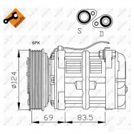 Компрессор кондиционера NRF Q15U TP 8718042015105 32038 1786029 - Изображение 3