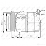 Компрессор кондиционера NRF 32117 1786106 58TRS R0 8718042015723 - Изображение 3