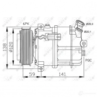 Компрессор кондиционера NRF 8718042016409 32191 6Y FQ75 1786175 - Изображение 3