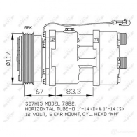 Компрессор кондиционера NRF 32597 1786535 8718042091598 E FP1A6 - Изображение 3