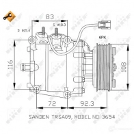 Компрессор кондиционера NRF 32142G 1786132 8718042135858 I1 F50 - Изображение 2