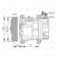 Компрессор кондиционера NRF 8718042134547 UPU 7CV 32289G Nissan Maxima (A32) 4 Седан 2.0 140 л.с. 1995 – 2000