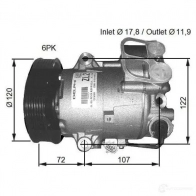 Компрессор кондиционера NRF Opel Astra (J) 4 Хэтчбек 1.4 Turbo (68) 140 л.с. 2009 – 2015 8718042151247 32782G J TPXDK