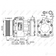 Компрессор кондиционера NRF 8718042134486 Citroen C5 1 (DC, PF3) Хэтчбек 3.0 V6 (DCxFxC. DCxFxF) 207 л.с. 2001 – 2004 32266g PJ E2KE4