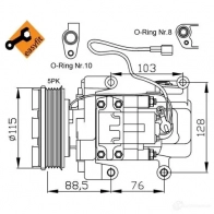 Компрессор кондиционера NRF 32681g BY3V P 8718042136398 1786620 - Изображение 2