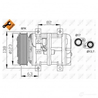 Компрессор кондиционера NRF 1786098 SQV OLA0 8718042134110 32112g - Изображение 3