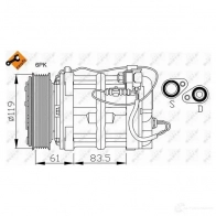 Компрессор кондиционера NRF 1786090 8718042134103 32108g 4XB 6E - Изображение 3