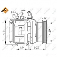 Компрессор кондиционера NRF LOHZ4 N2 1786077 32100 8718042015563 - Изображение 3