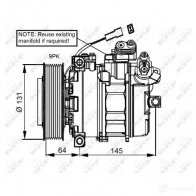 Компрессор кондиционера NRF 8718042136763 32679G 1786618 SWAH 7C - Изображение 3
