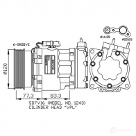 Компрессор кондиционера NRF 32266 1786270 K P9L5EC 8718042017055