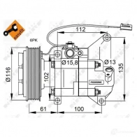 Компрессор кондиционера NRF HIF5 QN3 8718042136459 1786628 32687G - Изображение 3