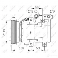 Компрессор кондиционера NRF 32536g 1786481 HJN400 C 8718042135261 - Изображение 3