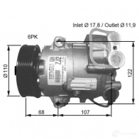 Компрессор кондиционера NRF 8718042151230 32781G Y CEZX Opel Meriva (B) 2 Минивэн 1.7 CDTI (75) 100 л.с. 2010 – 2017