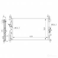 Радиатор охлаждения двигателя NRF J N1SS 8718042307101 59272 Opel Adam (A) 1 2012 – 2020