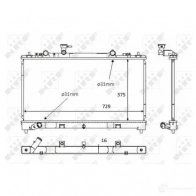 Радиатор охлаждения двигателя NRF 58381 8718042161505 TCYB X47 Mazda 6 (GH) 2 Хэтчбек 2.2 MZR CD 185 л.с. 2009 – 2011