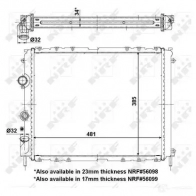 Радиатор охлаждения двигателя NRF E O9XR 8718042037473 Honda Prelude 4 (BB1, 2, 3) Купе 2.3 i 16V (BB2) 160 л.с. 1992 – 1996 53513