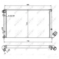 Радиатор охлаждения двигателя NRF R7VR 9 8718042039972 58021 Peugeot 406 1 (8E, 8F) Универсал 1.8 16V 110 л.с. 1996 – 2000