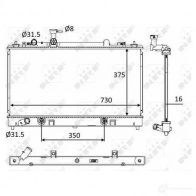 Радиатор охлаждения двигателя NRF 58560 GAB OOND Mazda 6 (GG) 1 Седан 2.3 163 л.с. 2005 – 2007 8718042165497