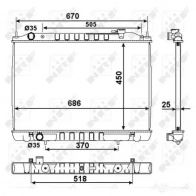 Радиатор охлаждения двигателя NRF 58418 8718042147097 Nissan Navara (D22) 1 Пикап 2.5 D 4x4 133 л.с. 2001 – 2025 5WP8 G6