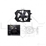 Вентилятор радиатора NRF 47021 8718042029195 HWF JJM Ford Focus 1 Хэтчбек 1.6 16V Flexifuel 102 л.с. 2002 – 2004