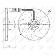 Вентилятор радиатора NRF 8718042108050 7 7J5T9C 1788576 47397 - Изображение 2