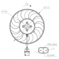 Вентилятор радиатора NRF 47970 Volkswagen Touran (5T1) 3 Минивэн 2.0 TDI 190 л.с. 2015 – наст. время AKITL V