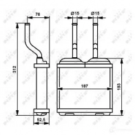 Радиатор печки, теплообменник NRF UE 3WFV 8718042033512 52103 1790092 - Изображение 3