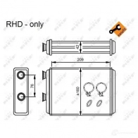 Радиатор печки, теплообменник NRF 54224 A6 QDS 1791241 8718042074324 - Изображение 5