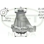 Водяной насос, помпа GGT PA12136 2753431 4 H6YC LH5A11I