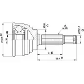 Шрус граната OPEN PARTS X2BRA1 K Y61ABS CVJ5191.10 2771824