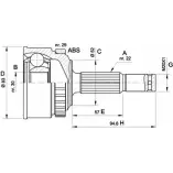 Шрус граната OPEN PARTS DWN8 T CVJ5303.10 GJEZGR Opel Astra (F) 1 Универсал 1.6 i 16V (F08. C05) 100 л.с. 1994 – 1998