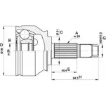 Шрус граната OPEN PARTS V28V W MSFV0DG Fiat Bravo (198) 2 Хэтчбек 1.6 D Multijet 90 л.с. 2008 – 2025 CVJ5374.10