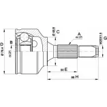 Шрус граната OPEN PARTS 92J15UX Citroen C3 1 (FC, PF1) 2002 – 2009 CVJ5394.10 TKI MLFQ