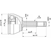 Шрус граната OPEN PARTS BJ1KG B Opel Astra (F) 1 Универсал 1.6 i 16V (F08. C05) 100 л.с. 1994 – 1998 CVJ5470.10 GX3S9