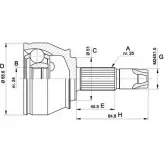 Шрус граната OPEN PARTS Fiat Punto L6A N0F CVJ5525.10 TRAYAF