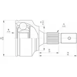 Шрус граната OPEN PARTS CVJ5529.10 Peugeot 307 1 (3E, PF2) Универсал Break 1.6 HDi 110 109 л.с. 2004 – 2008 TC76C 3 CR6Q