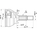 Шрус граната OPEN PARTS 73B2OE3 CVJ5576.10 2772065 0QWY B