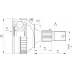 Шрус граната OPEN PARTS S8W O1 Citroen Berlingo 1 (M49, MB) Фургон 1.9 D (MBDJY) 70 л.с. 1996 – 2003 T9KAO44 CVJ5592.10