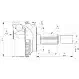 Шрус граната OPEN PARTS DHPZJ5G Renault Megane (LA) 1 Седан 1.9 dCi (LA05. LA1F) 102 л.с. 2001 – 2003 CVJ5619.10 FG87M NS