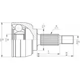 Шрус граната OPEN PARTS R480Z CVJ5705.10 7KB3 UCW Renault Megane (BM, CM) 2 Хэтчбек 2.0 16V (BM0U. CM0U) 135 л.с. 2002 – 2008