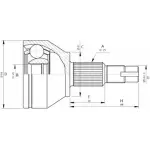 Шрус граната OPEN PARTS 8C1 P4 UN2OK 2772189 CVJ5706.10