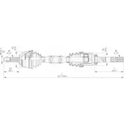 Приводной вал OPEN PARTS J2Y0B N O0CNP DRS6242.00 Renault Laguna (BG) 2 Хэтчбек 1.9 dCi (BG0R) 100 л.с. 2001 – 2005