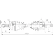 Приводной вал OPEN PARTS JW HHA KOQBV Citroen C5 2 (RE, PF3) Универсал 1.6 HDi (RE8HZB) 109 л.с. 2004 – 2024 DRS6293.00